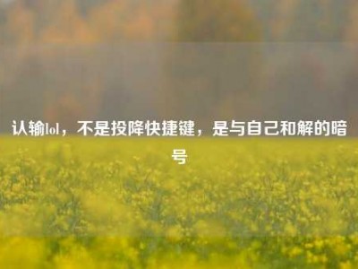 认输lol，不是投降快捷键，是与自己和解的暗号