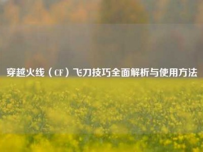 穿越火线（CF）飞刀技巧全面解析与使用方法
