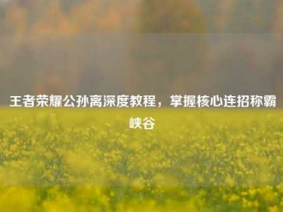 王者荣耀公孙离深度教程，掌握核心连招称霸峡谷