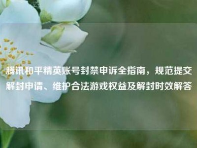 腾讯和平精英账号封禁申诉全指南，规范提交解封申请、维护合法游戏权益及解封时效解答