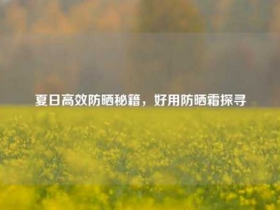 夏日高效防晒秘籍，好用防晒霜探寻