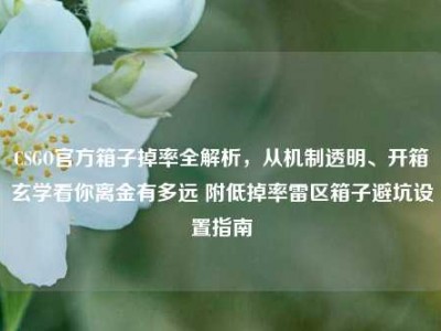 CSGO官方箱子掉率全解析，从机制透明、开箱玄学看你离金有多远 附低掉率雷区箱子避坑设置指南