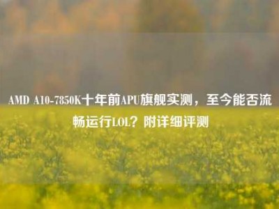 AMD A10-7850K十年前APU旗舰实测，至今能否流畅运行LOL？附详细评测