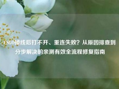CSGO掉线后打不开、重连失败？从原因排查到分步解决的亲测有效全流程修复指南