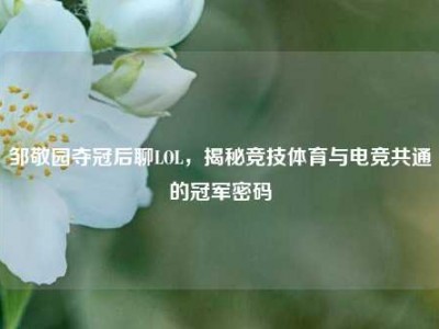 邹敬园夺冠后聊LOL，揭秘竞技体育与电竞共通的冠军密码