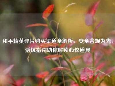 和平精英碎片购买渠道全解析，安全合规为先，避坑指南助你解锁心仪道具