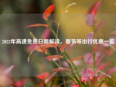 2022年高速免费日期解读，春节等出行优惠一览