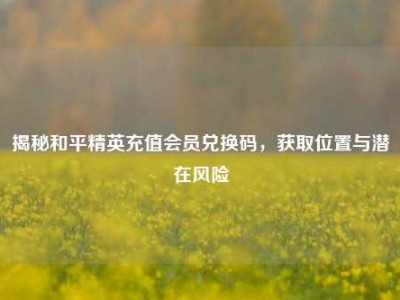 揭秘和平精英充值会员兑换码，获取位置与潜在风险