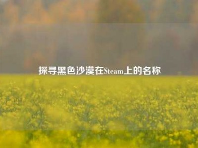 探寻黑色沙漠在Steam上的名称