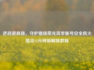 逆战道具锁，守护猎场荣光筑牢账号安全防火墙及15分钟锁解除教程