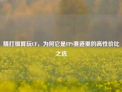 精打细算玩CF，为何它是FPS赛道里的高性价比之选