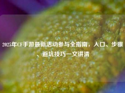 2025年CF手游最新活动参与全指南，入口、步骤、避坑技巧一文讲清