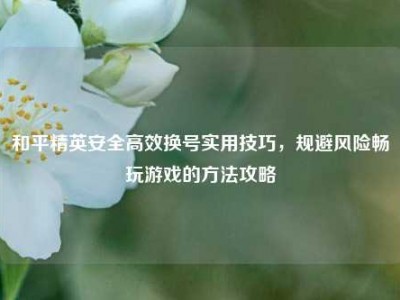 和平精英安全高效换号实用技巧，规避风险畅玩游戏的方法攻略