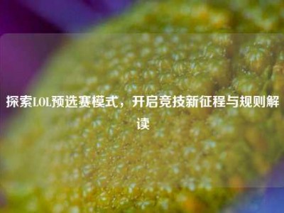 探索LOL预选赛模式，开启竞技新征程与规则解读