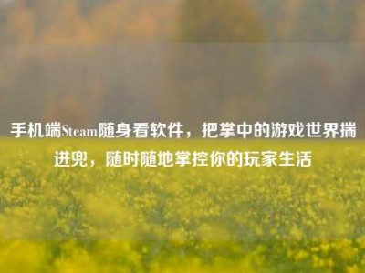 手机端Steam随身看软件，把掌中的游戏世界揣进兜，随时随地掌控你的玩家生活