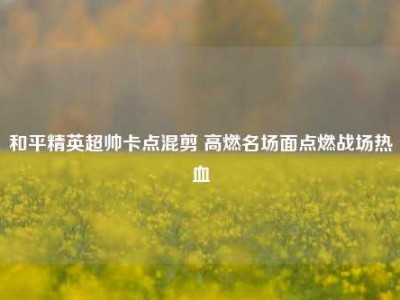 和平精英超帅卡点混剪 高燃名场面点燃战场热血