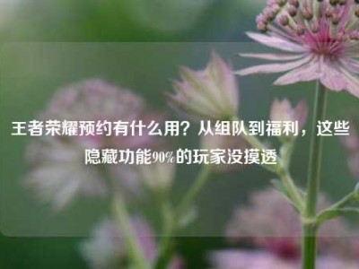 王者荣耀预约有什么用？从组队到福利，这些隐藏功能90%的玩家没摸透
