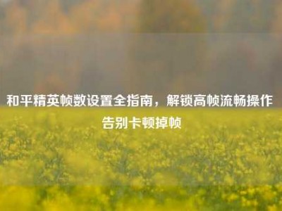 和平精英帧数设置全指南，解锁高帧流畅操作 告别卡顿掉帧