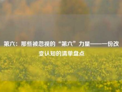 第六：那些被忽视的“第六”力量——一份改变认知的清单盘点