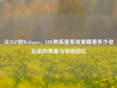 从TGP到WeGame，LOL熟练度系统里藏着多少老玩家的青春与等级回忆