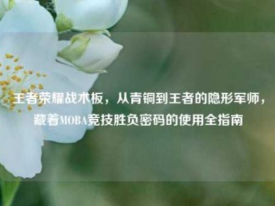 王者荣耀战术板，从青铜到王者的隐形军师，藏着MOBA竞技胜负密码的使用全指南