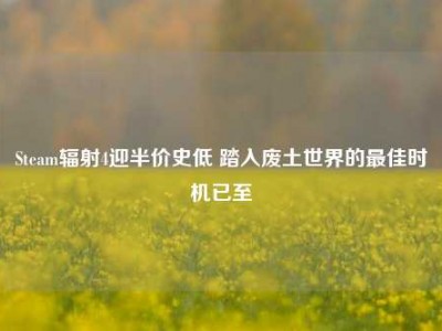 Steam辐射4迎半价史低 踏入废土世界的最佳时机已至