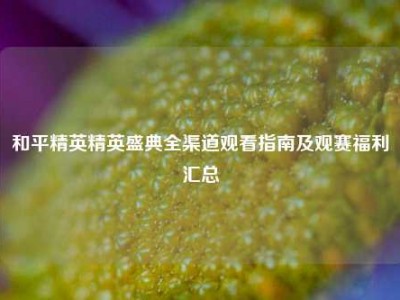 和平精英精英盛典全渠道观看指南及观赛福利汇总