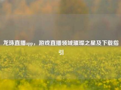 龙珠直播app，游戏直播领域璀璨之星及下载指引