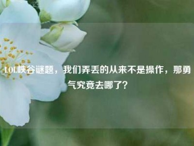 LOL峡谷谜题，我们弄丢的从来不是操作，那勇气究竟去哪了？