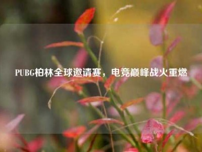 PUBG柏林全球邀请赛，电竞巅峰战火重燃