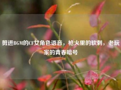 剪进BGM的CF女角色语音，枪火里的软刺，老玩家的青春暗号