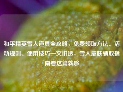 和平精英雪人道具全攻略，免费领取方法、活动规则、使用技巧一文讲透，雪人皮肤领取指南看这篇就够