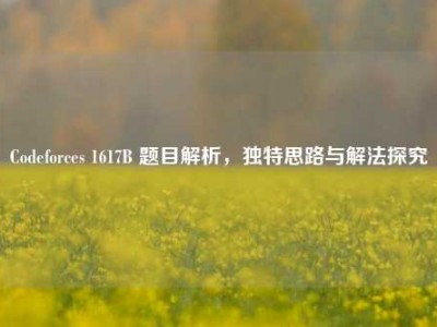 Codeforces 1617B 题目解析，独特思路与解法探究