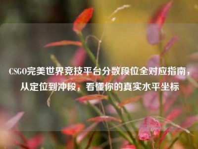 CSGO完美世界竞技平台分数段位全对应指南，从定位到冲段，看懂你的真实水平坐标