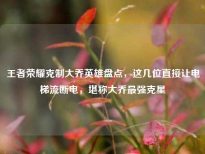 王者荣耀克制大乔英雄盘点，这几位直接让电梯流断电，堪称大乔最强克星