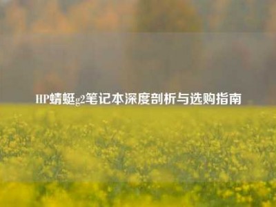 HP蜻蜓g2笔记本深度剖析与选购指南
