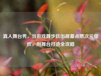 真人舞台秀，当游戏舞步跃出屏幕点燃次元狂欢，附舞台打造全攻略