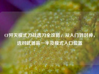 CF歼灭模式刀战选刀全攻略，从入门到封神，选对武器赢一半及模式入口位置
