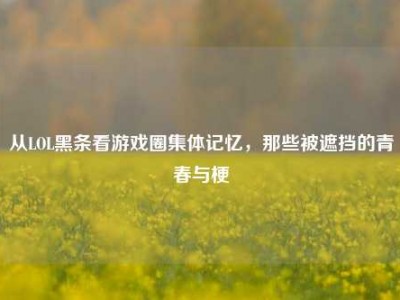 从LOL黑条看游戏圈集体记忆，那些被遮挡的青春与梗