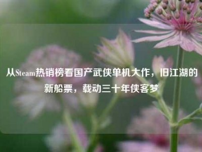 从Steam热销榜看国产武侠单机大作，旧江湖的新船票，载动三十年侠客梦