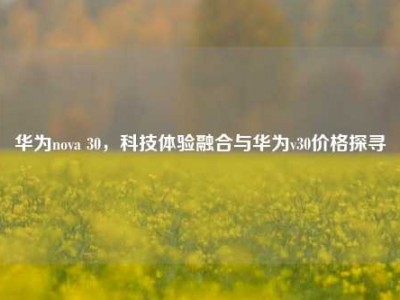 华为nova 30，科技体验融合与华为v30价格探寻