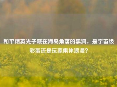 和平精英光子藏在海岛角落的黑洞，是宇宙级彩蛋还是玩家集体浪漫？