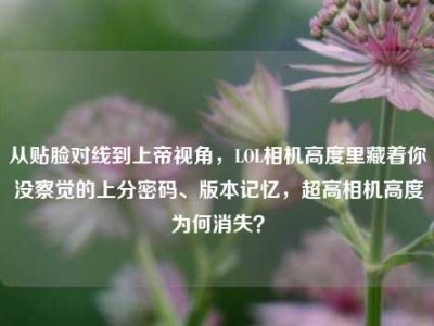 从贴脸对线到上帝视角，LOL相机高度里藏着你没察觉的上分密码、版本记忆，超高相机高度为何消失？