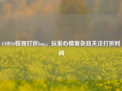 COD16惊现打折bug，玩家心情复杂且关注打折时间