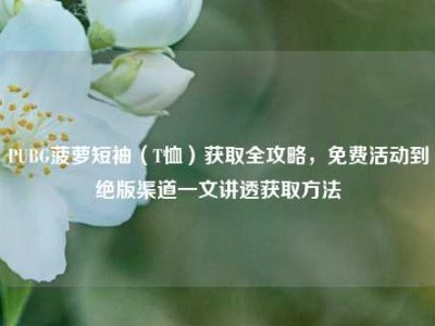 PUBG菠萝短袖（T恤）获取全攻略，免费活动到绝版渠道一文讲透获取方法