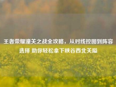 王者荣耀潼关之战全攻略，从对线控图到阵容选择 助你轻松拿下峡谷西北关隘