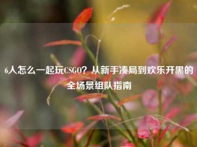 6人怎么一起玩CSGO？从新手凑局到欢乐开黑的全场景组队指南