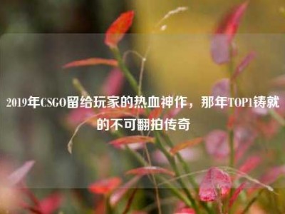 2019年CSGO留给玩家的热血神作，那年TOP1铸就的不可翻拍传奇