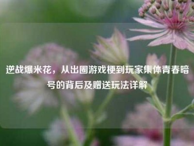 逆战爆米花，从出圈游戏梗到玩家集体青春暗号的背后及赠送玩法详解