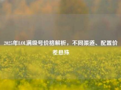 2025年LOL满级号价格解析，不同渠道、配置价差悬殊